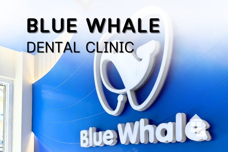 ป้ายโลโก้คลินิกทันตกรรม Blue Whale Dental Clinic ลูกค้าติดตั้งฟิล์มเซรามิกกรองแสง