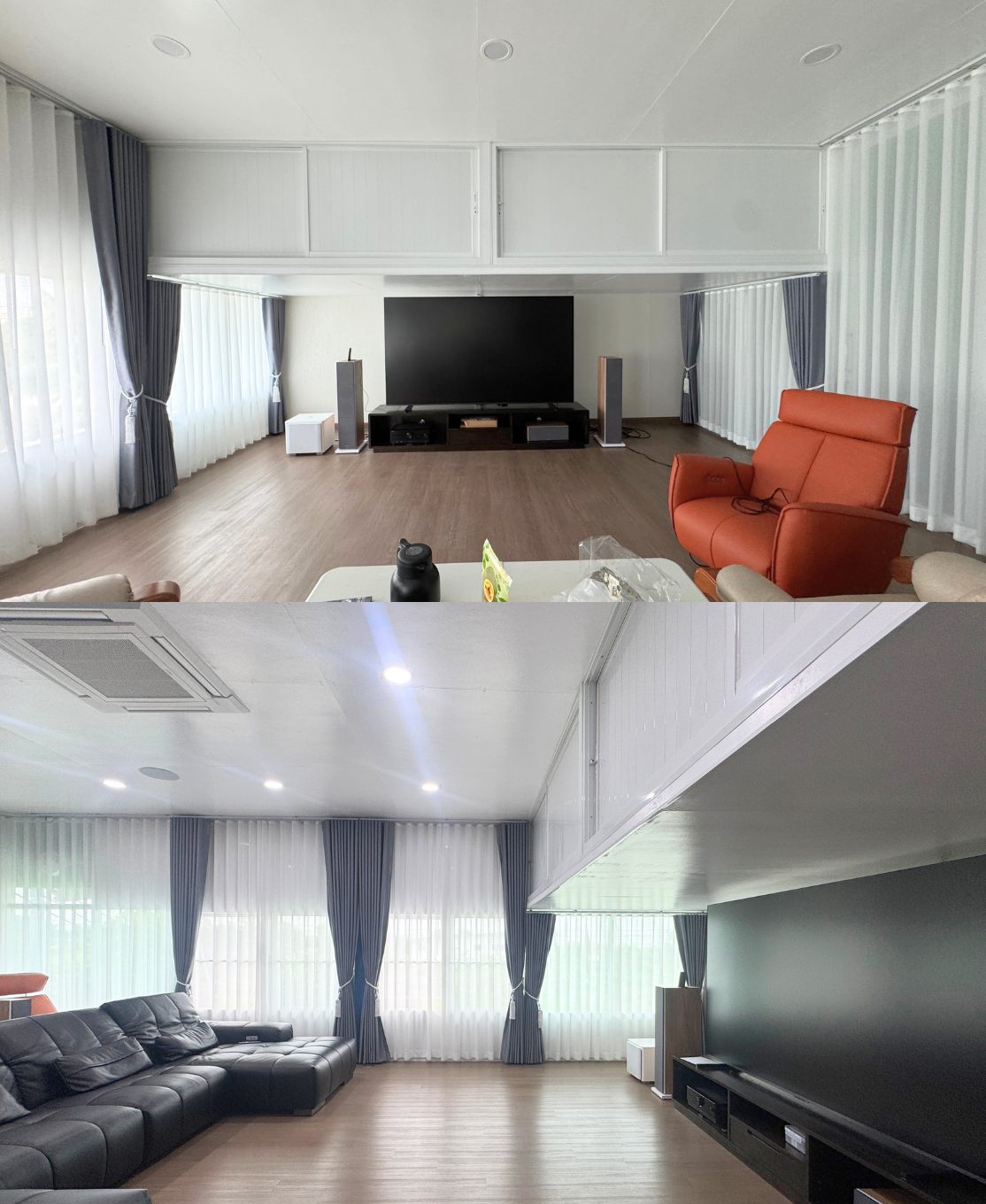 ผ้าม่าน Blackout ป้องกันแสงแดดสำหรับห้องดูหนัง Home Theater หรือห้องรับแขกขนาดใหญ่